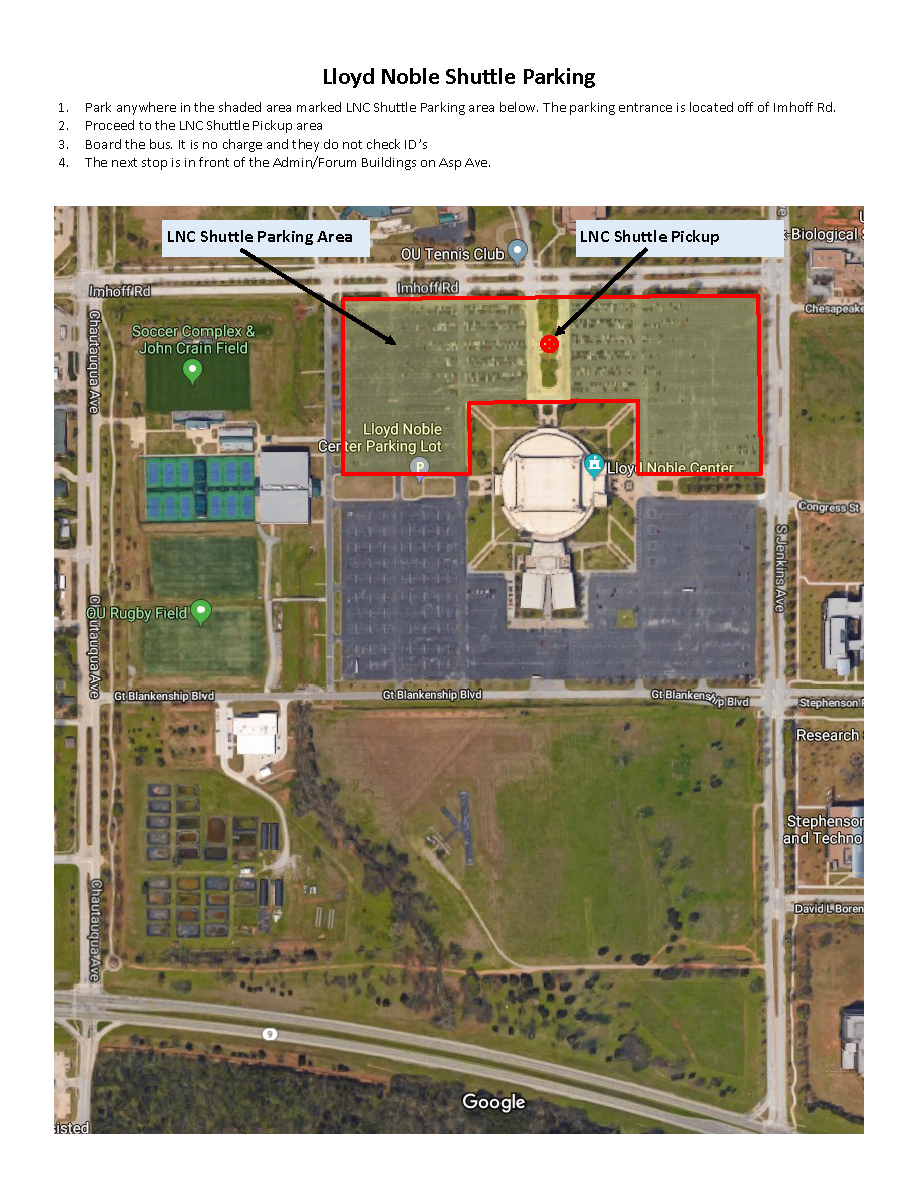 Lloyd Noble parking map